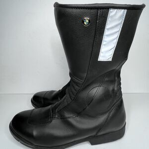 Vtg 90s BMW Black Leather Gore-Tex Motorcycle Boots Mens Size EU 45 US 11  Italy